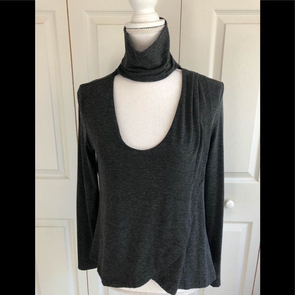Charcoal gray choker top sz S